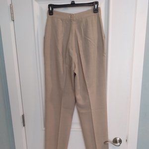 Prive II Womens Back Zip Vintage Pleated Waist Pants Beige Size 8/10